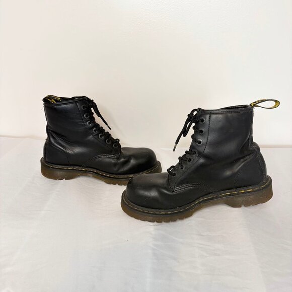 Dr. Martens Industrial Steel Toe Work Boots Black Leather Men’s US 9 UK 8 - Picture 6 of 13